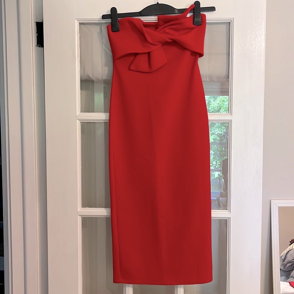 Topshop Red Strapless Dress
